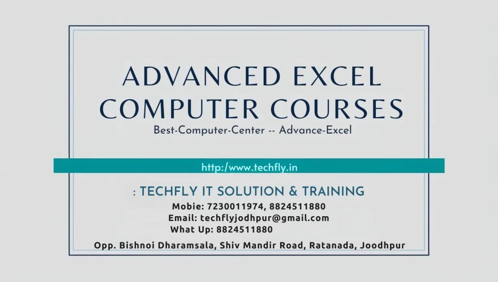 Advanced Excel with AI in Techfly 